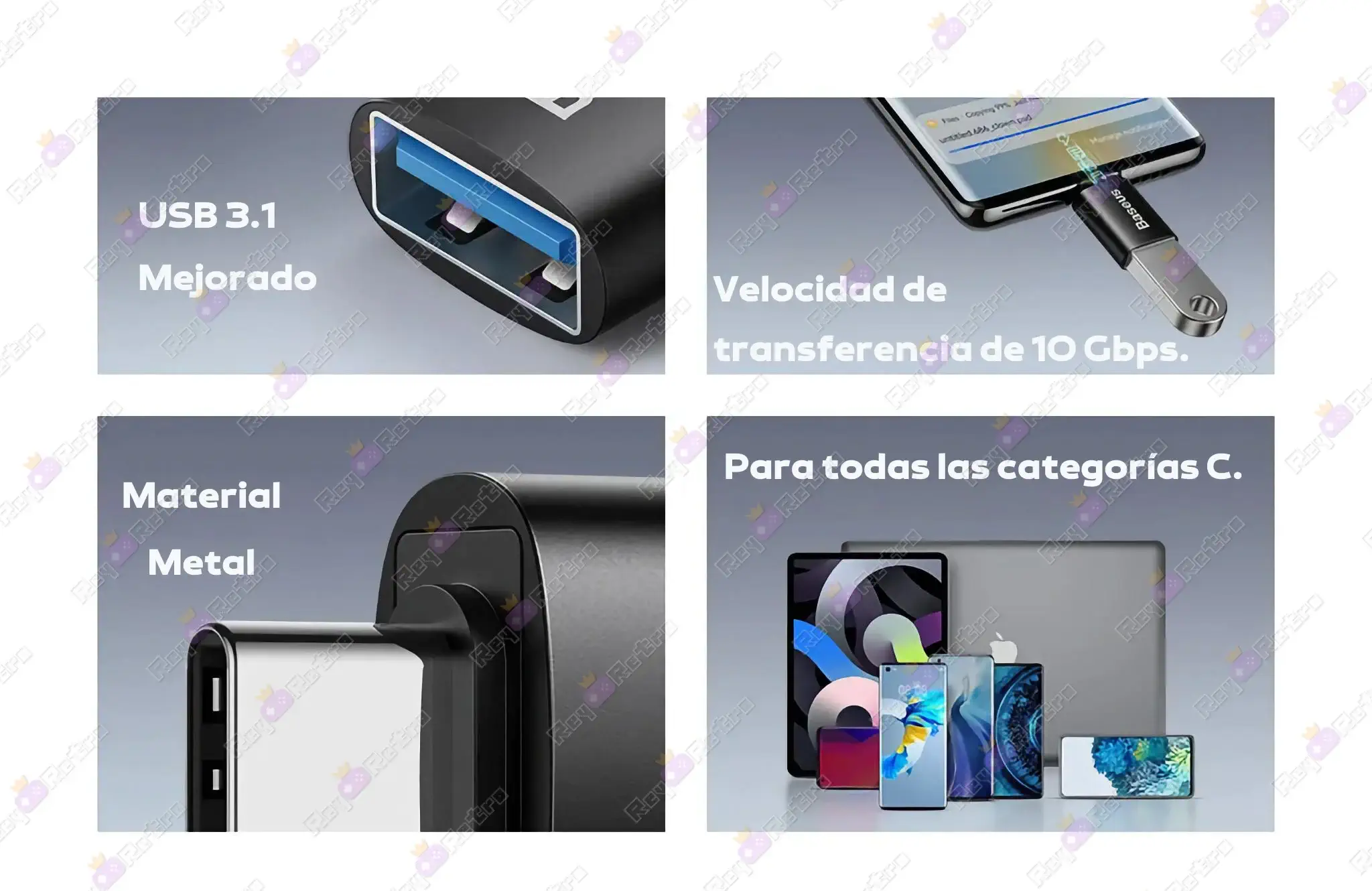 Adaptador_OTG_USB_a_USB-C.03 - ⚡ Adaptador OTG USB a USB-C - Baseus - USB 3.1 - Convertidor