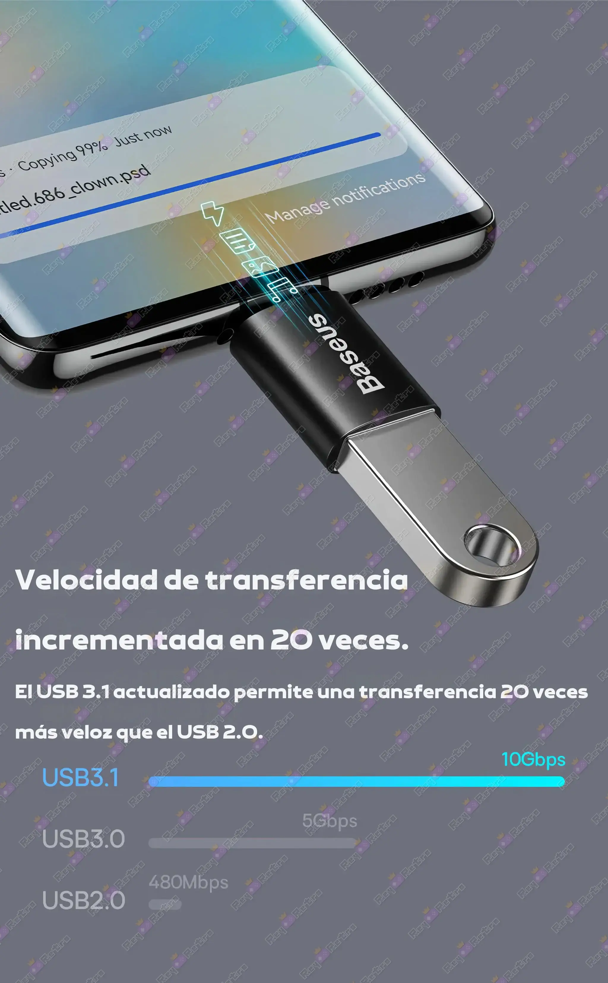 Adaptador_OTG_USB_a_USB-C.04 - ⚡ Adaptador OTG USB a USB-C - Baseus - USB 3.1 - Convertidor