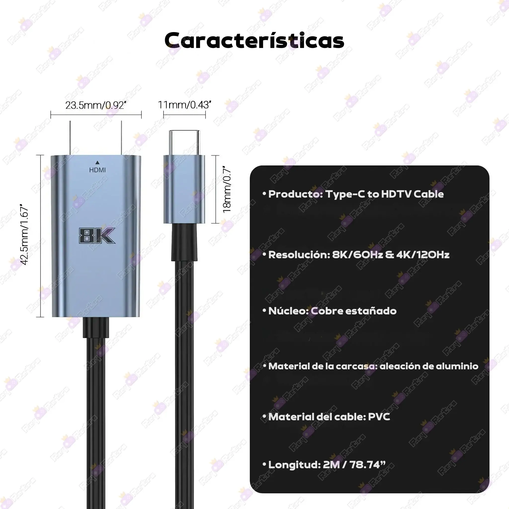 Cable HDMI a USB-C Cable_HDMI_a_USB-C.11 - 🎆 Cable HDMI 2.1 a USB-C - 8K/60Hz, 4K/120Hz, Nylon Trenzado