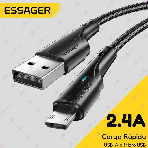 Cable_USB_a_Micro_USB.02 - 🖥 Cable USB a Micro USB - Essager - Con Carga Rápida y Nylon