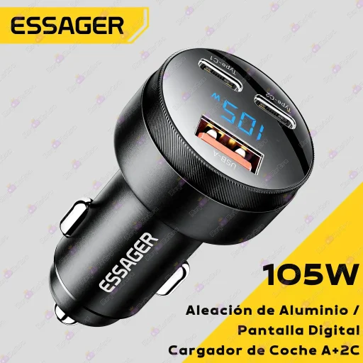 Cargador_Coche_105W.02 - 🔌 Cargador Coche USB-C y USB-A 105W - PD, QC, Carga Ultra Rápida