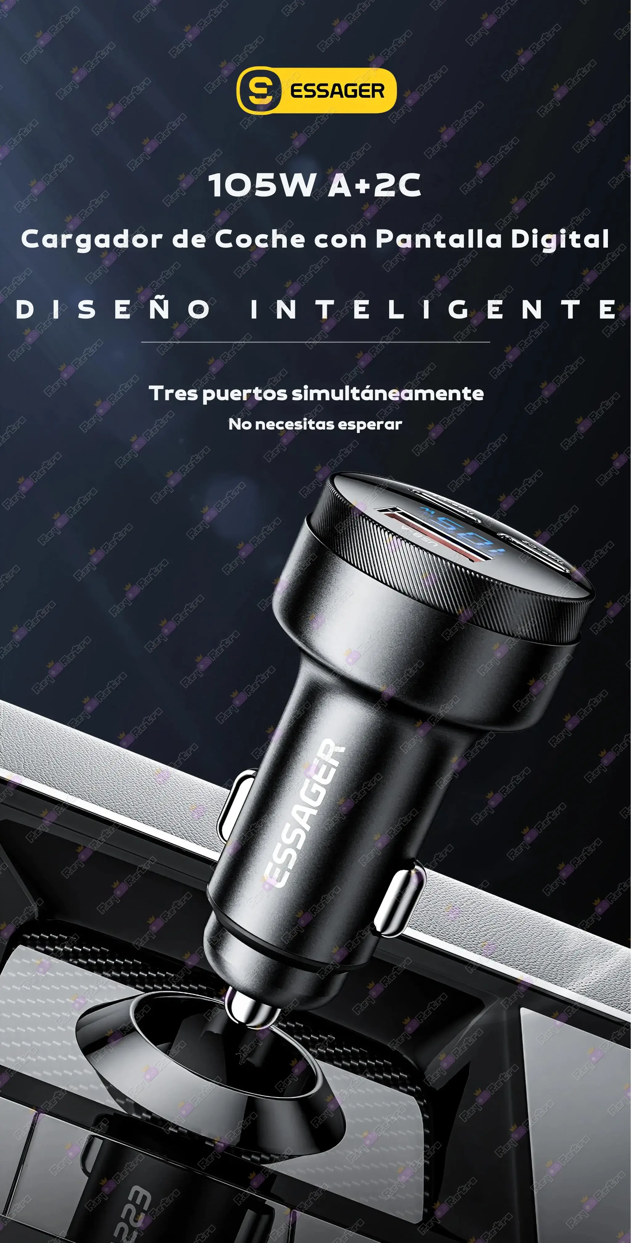 Cargador_Coche_105W.04 - 🔌 Cargador Coche USB-C y USB-A 105W - PD, QC, Carga Ultra Rápida