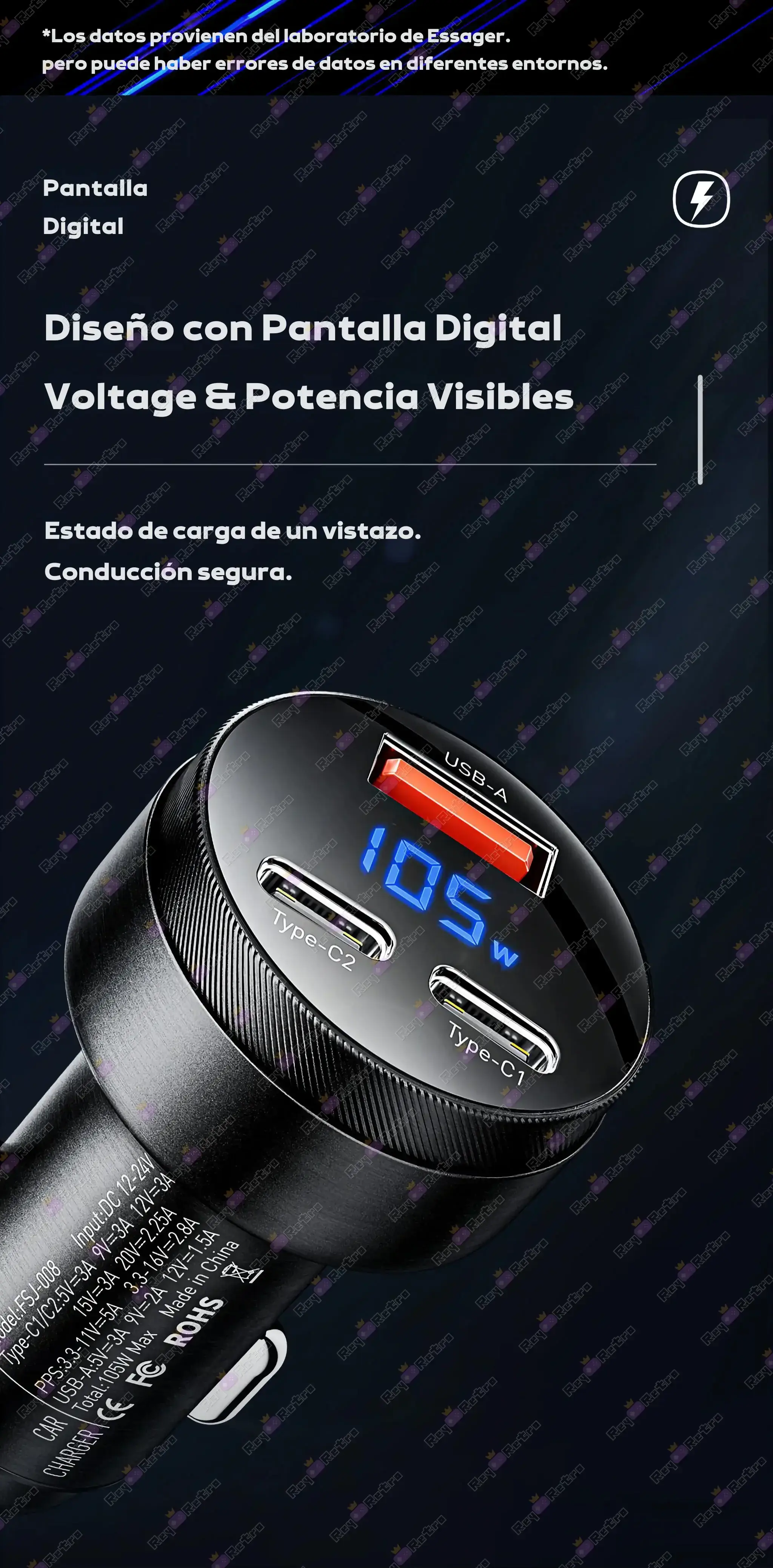 Cargador_Coche_105W.07 - 🔌 Cargador Coche USB-C y USB-A 105W - PD, QC, Carga Ultra Rápida