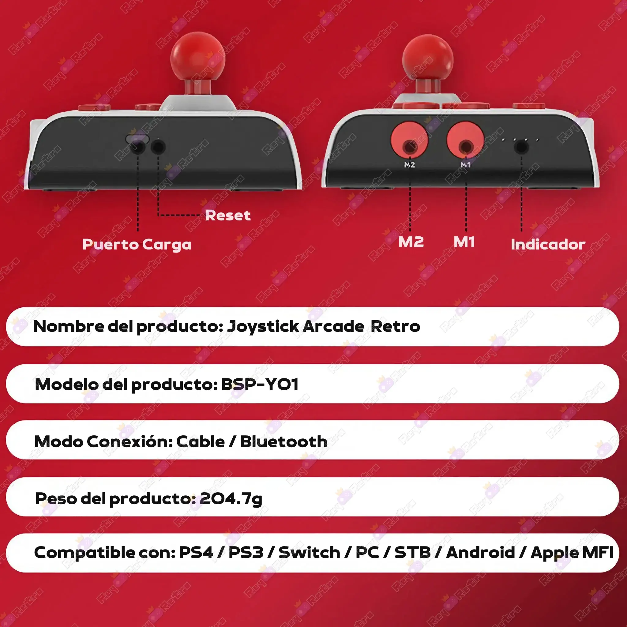 Joystick Arcade Retro Joystick_Arcade_Retro.11 - 🎮 Joystick Arcade Retro - Mando Bluetooth, Controlador Arcade