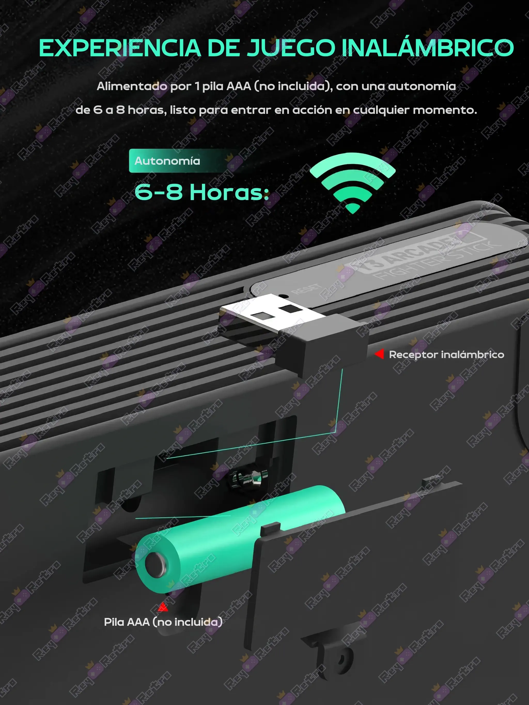 Joystick_Arcade_Retro_Pro.08 - 🎮 Joystick Arcade Retro Pro - Mando Arcade Inalámbrico 2.4G