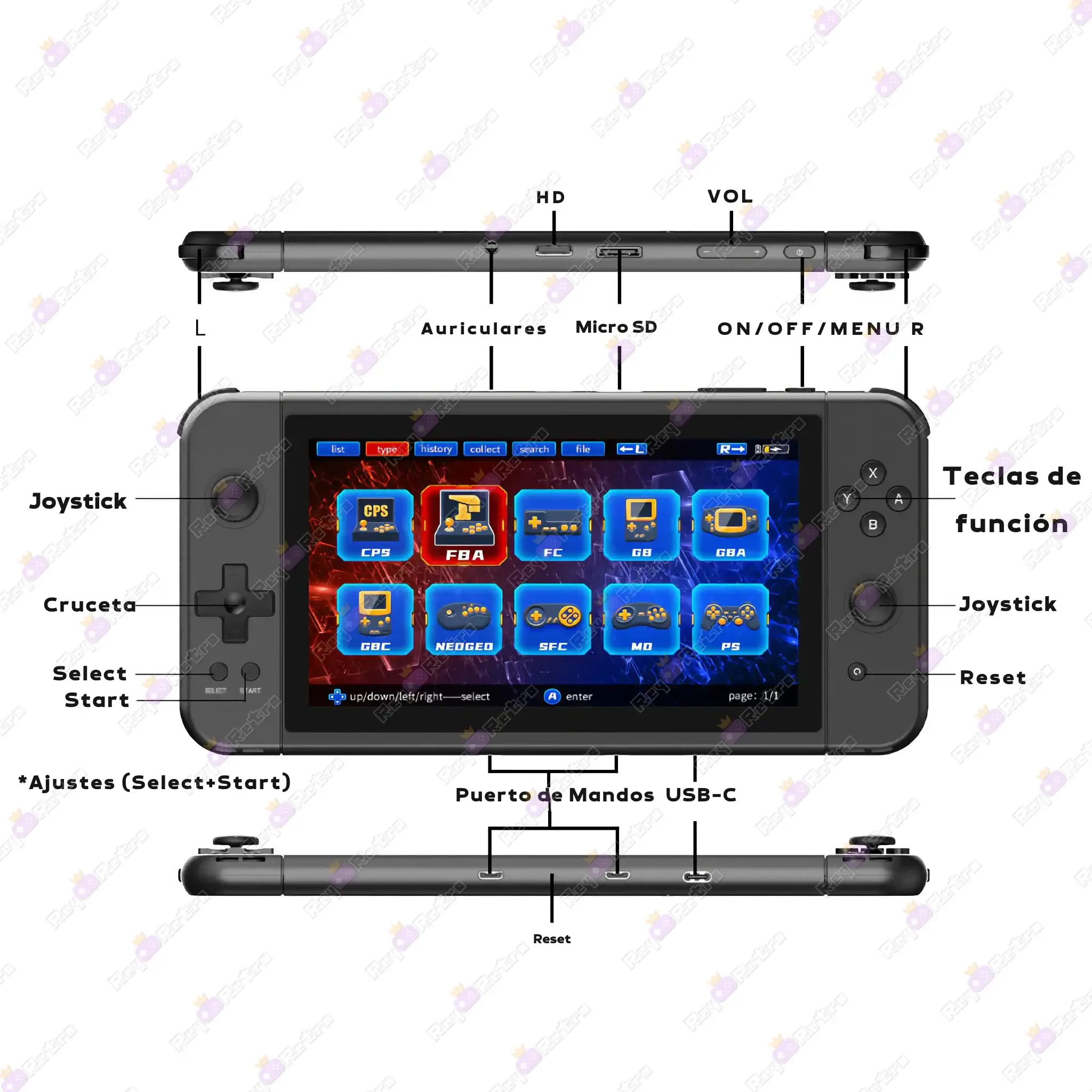 Powkiddy X70 Powkiddy_X70.06 - 🕹 Powkiddy X70 - Consola Retro Portátil 7” IPS con Emuladores