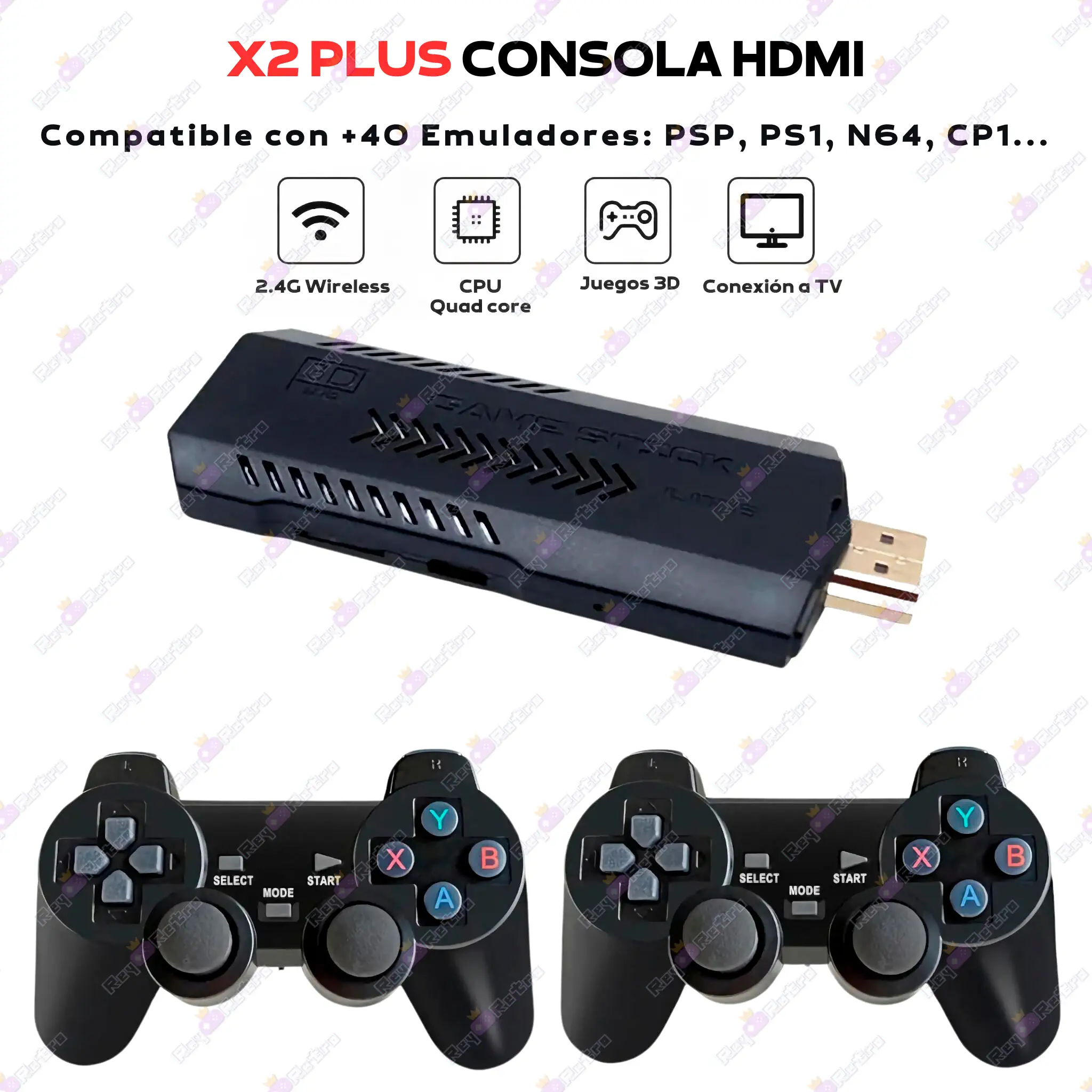 Retro Game Stick X2 Plus Retro_Game_Stick_X2_Plus.02 - 📺 Retro Game Stick X2 Plus - Consola TV Emuladora HDMI 4K