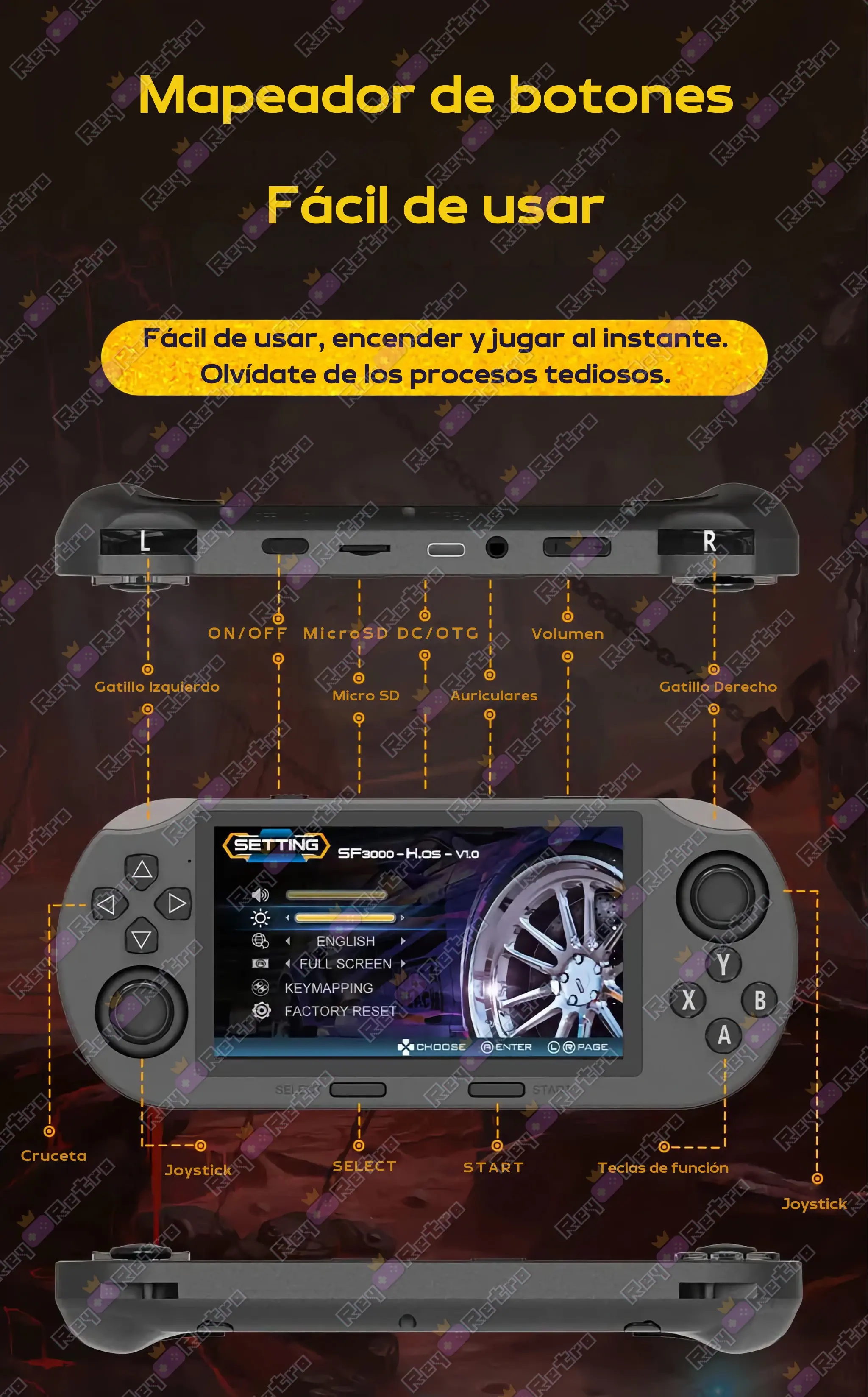 SF3000.06 - 🕹 SF3000 - Consola retro portátil con pantalla IPS 4,5″ y funciones multimedia